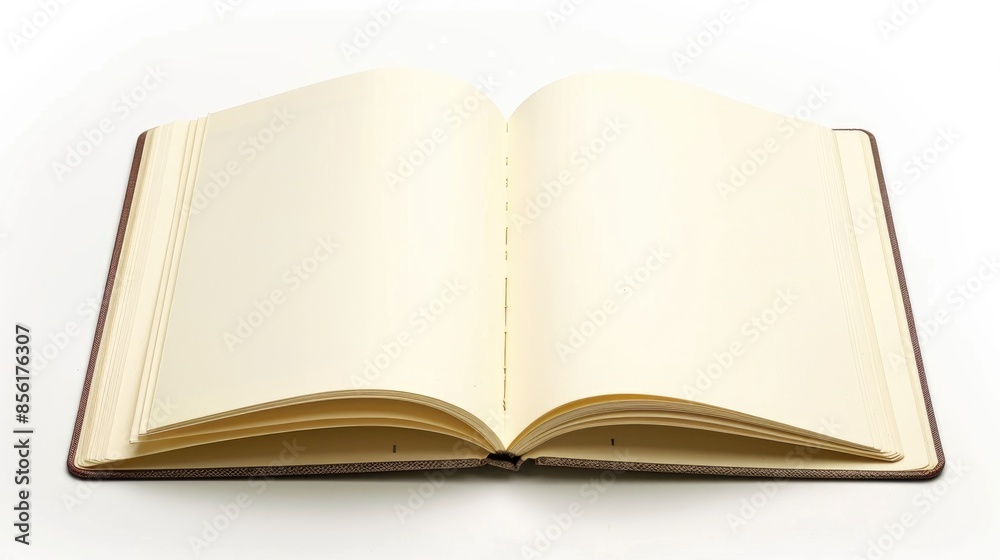 Isolated white background with empty notebook Isolated white background with empty notebook