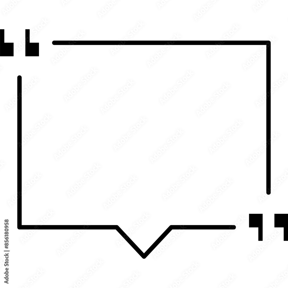 Quote Box Frame. Texting Quote Box. Quote Symbol and Mark Quote. Comment, Text Box. Vector Icon Quote Box Frame. Texting Quote Box. Quote Symbol and Mark Quote. Comment, Text Box. Vector Icon