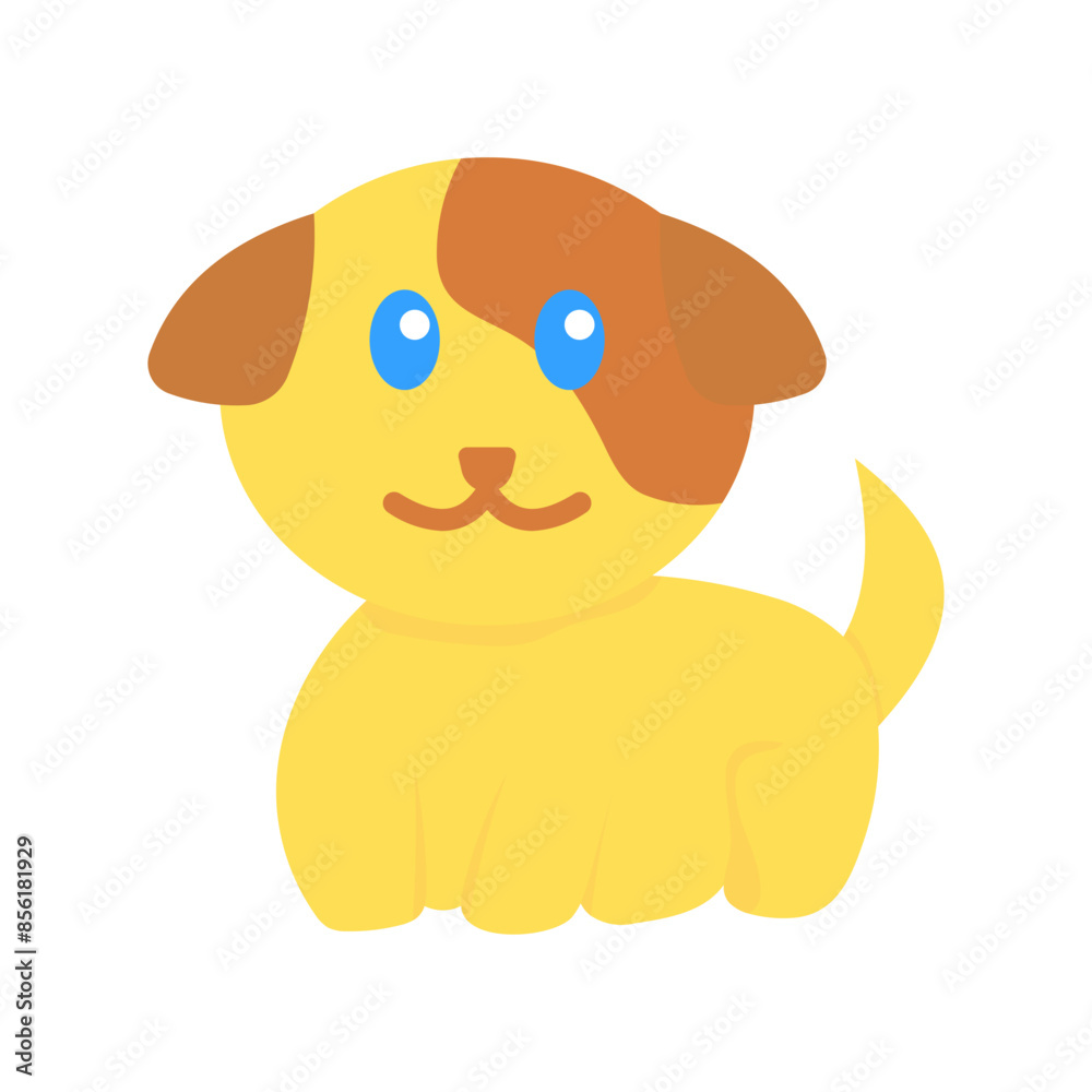 Obraz premium Cute Dog Flat