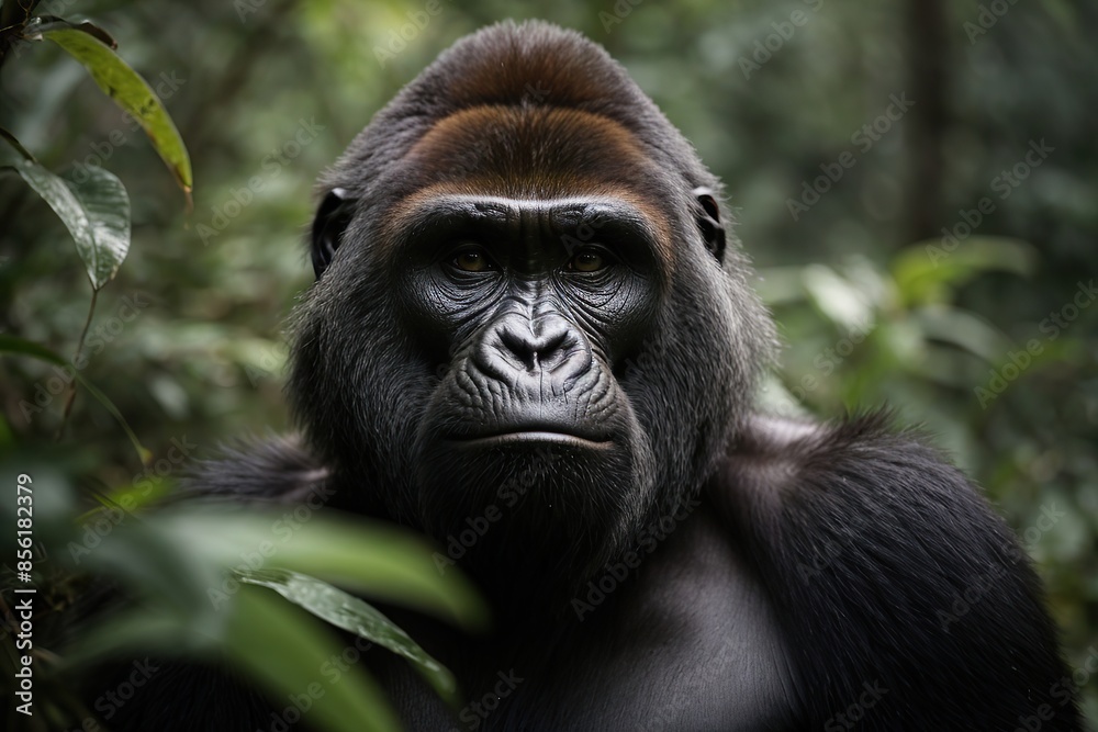 Obraz premium endangered gorilla in the jungle