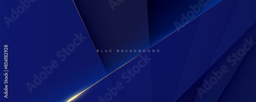 Abstract Elegant Blue Background With Gold Accents Decoration Design