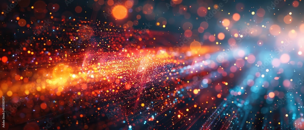 Fototapeta premium Abstract background with colorful bokeh lights.