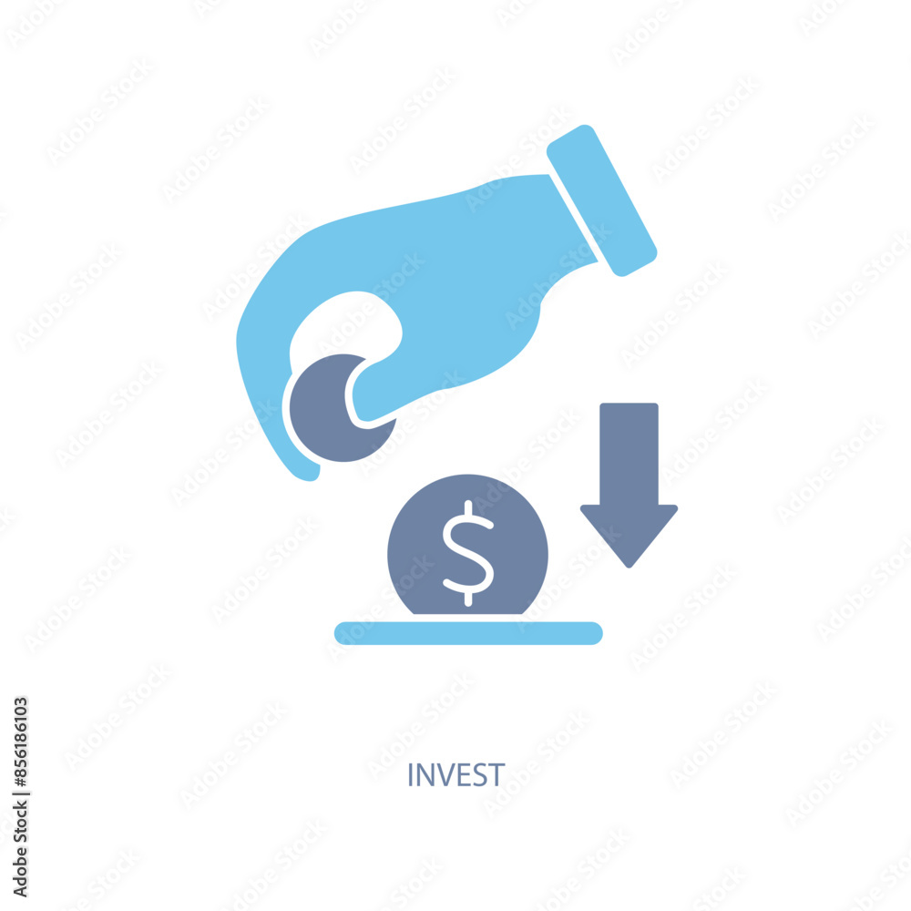 invest concept line icon. Simple element illustration. invest concept outline symbol design. invest concept line icon. Simple element illustration. invest concept outline symbol design.