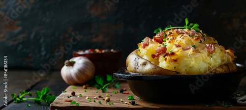 Gourmet Potato Dish Advertisement - Sleek and Appealing Food Delivery Promotion for Culinary Enthusiasts photo