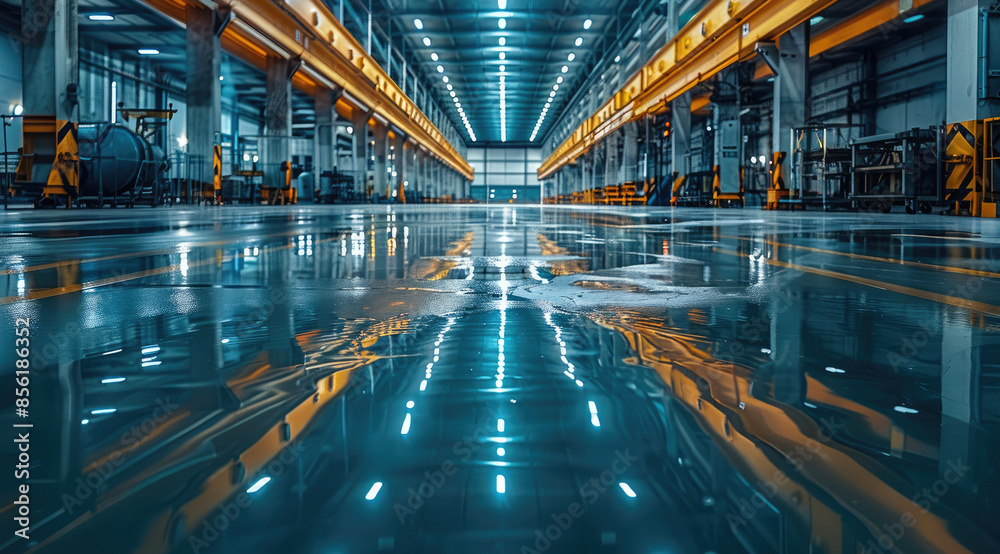 Obraz premium Reflecting manufacturing industry. Generative AI.