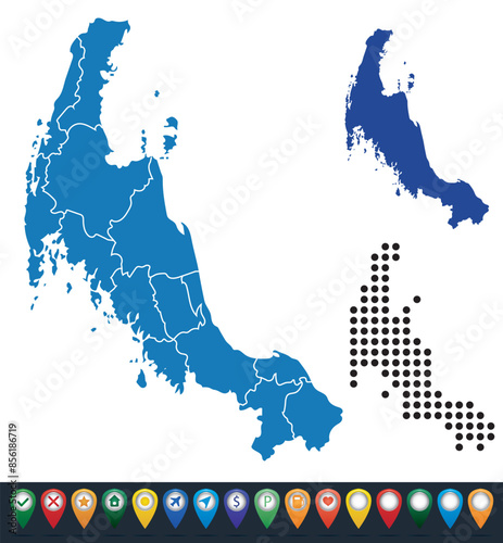 Set maps of Southern Thailand province