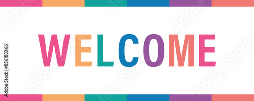 Welcome banner colourful design vector illustration