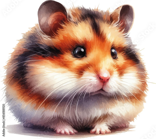 cute watercolor hamster