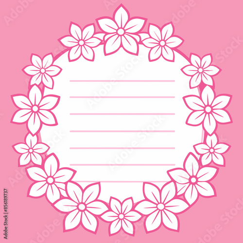 Pink Frame Card Design Vector Illustration