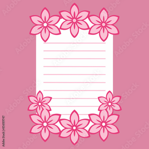 Pink Frame Card Design Vector Illustration