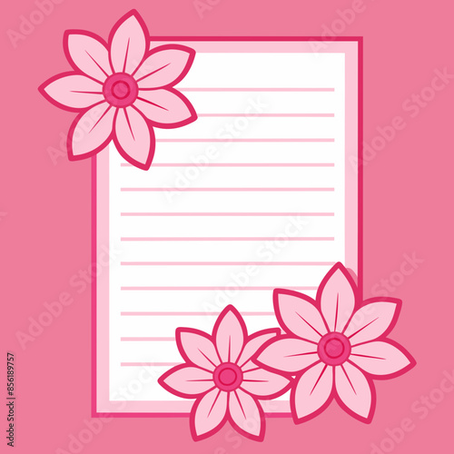 Pink Frame Card Design Vector Illustration