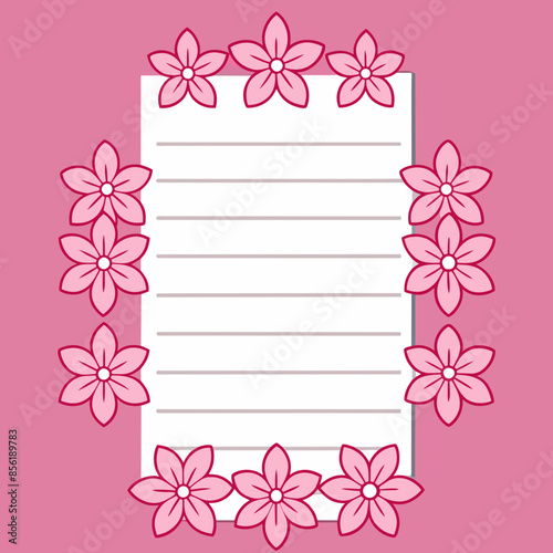 Pink Frame Card Design Vector Illustration