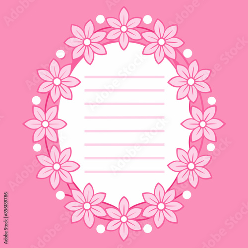 Pink Frame Card Design Vector Illustration