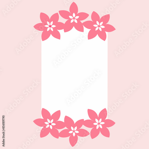 Pink Frame Card Design Vector Illustration
