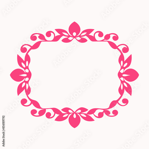 Pink Frame Card Design Vector Illustration