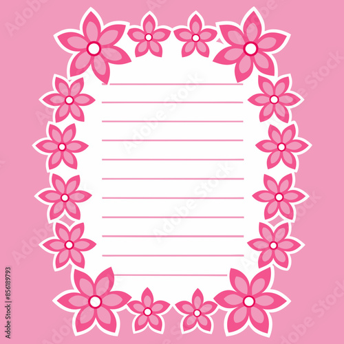 Pink Frame Card Design Vector Illustration