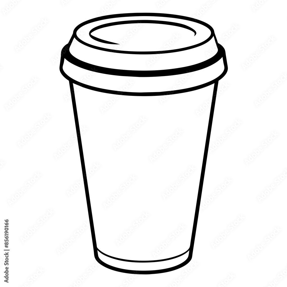 Coffee cup line art vector illustration