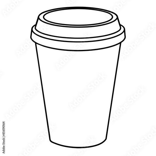 Coffee cup line art vector illustration