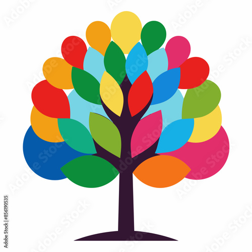 Colorful Tree Vector Illustration