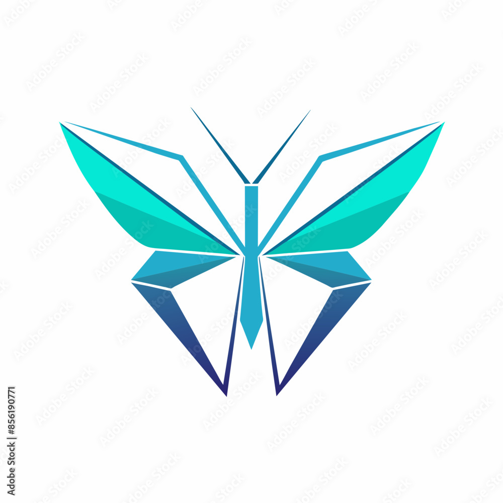 Obraz premium Butterfly Logo Crystal Vector Illustration