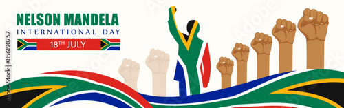 Vector illustration of Nelson Mandela International Day social media feed template