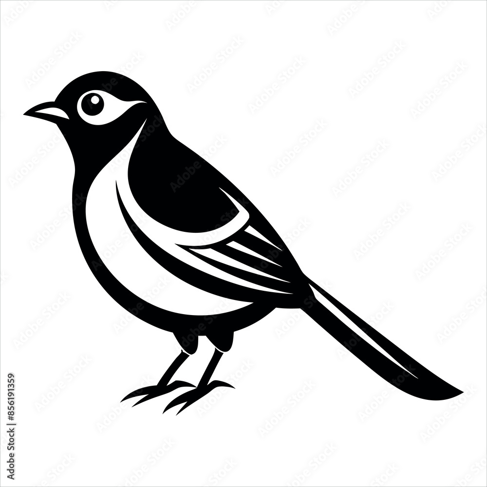 Obraz premium Bulbul bird silhouette vector illustration