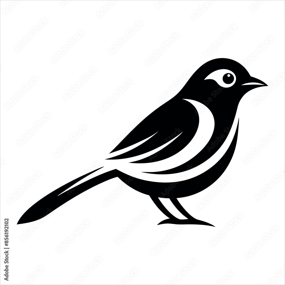 Fototapeta premium Black Bird Vector Illustration