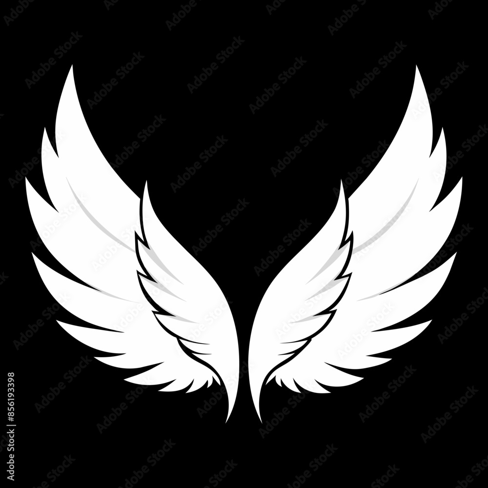 Obraz premium White Wings Vector Illustration