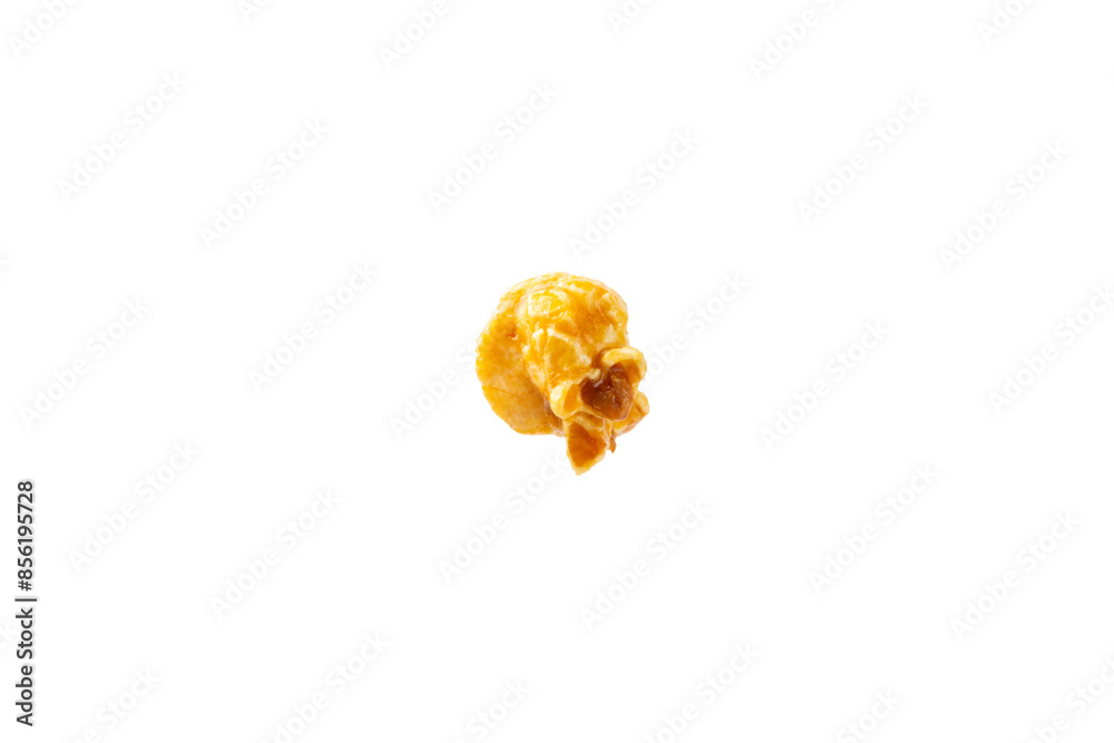 Caramel popcorn.Tasty popcorn isolated on white background. Cinema and entertainment concept. Movie night with popcorn. Delicious appetizer, snack. Place for text. Copy space.Banner Caramel popcorn.Tasty popcorn isolated on white background. Cinema and entertainment concept. Movie night with popcorn. Delicious appetizer, snack. Place for text. Copy space.Banner