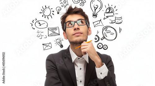 businessman with question mark