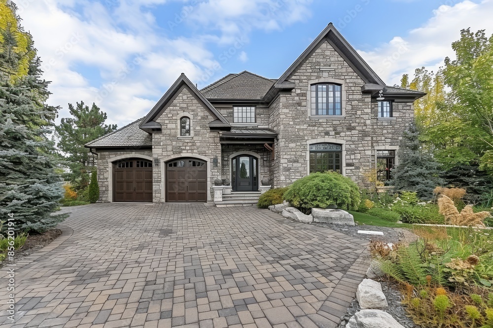 Exquisite home facade displaying magnificent architectural design and exceptional exterior features Exquisite home facade displaying magnificent architectural design and exceptional exterior features