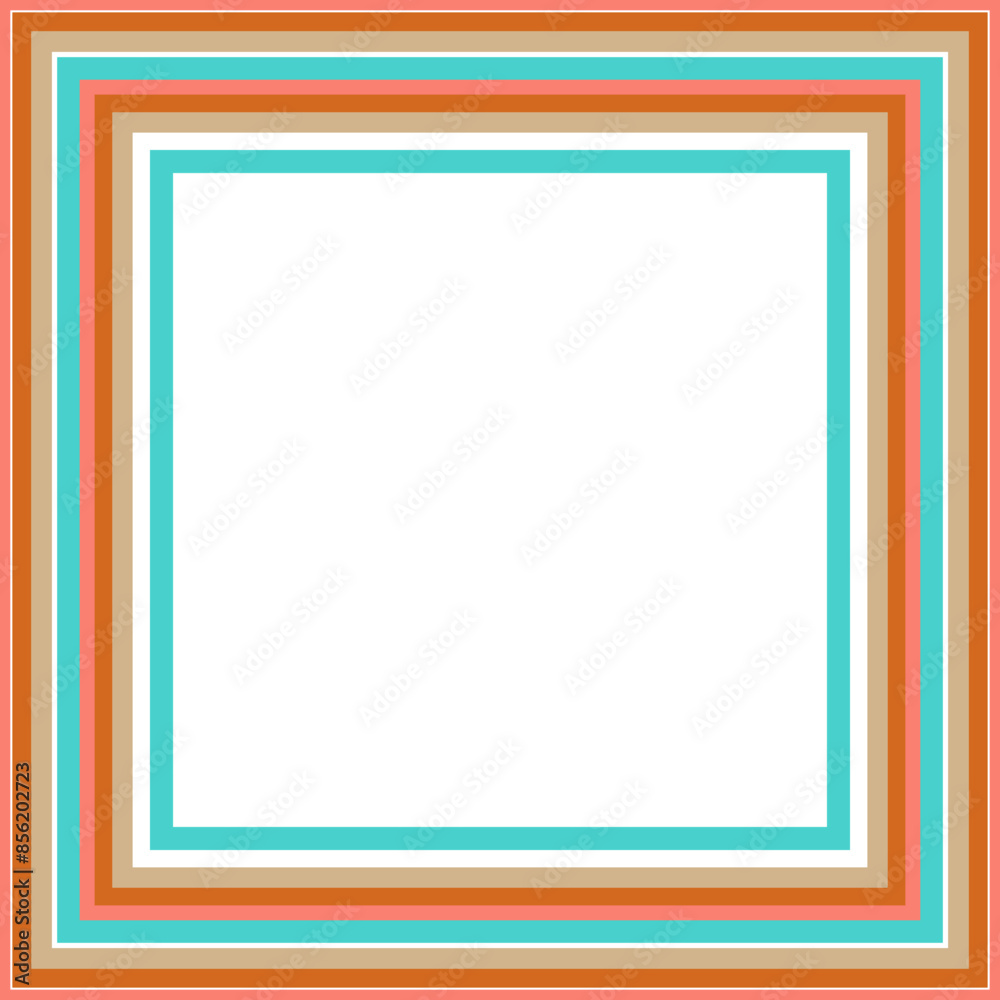 A retro striped frame border design element.