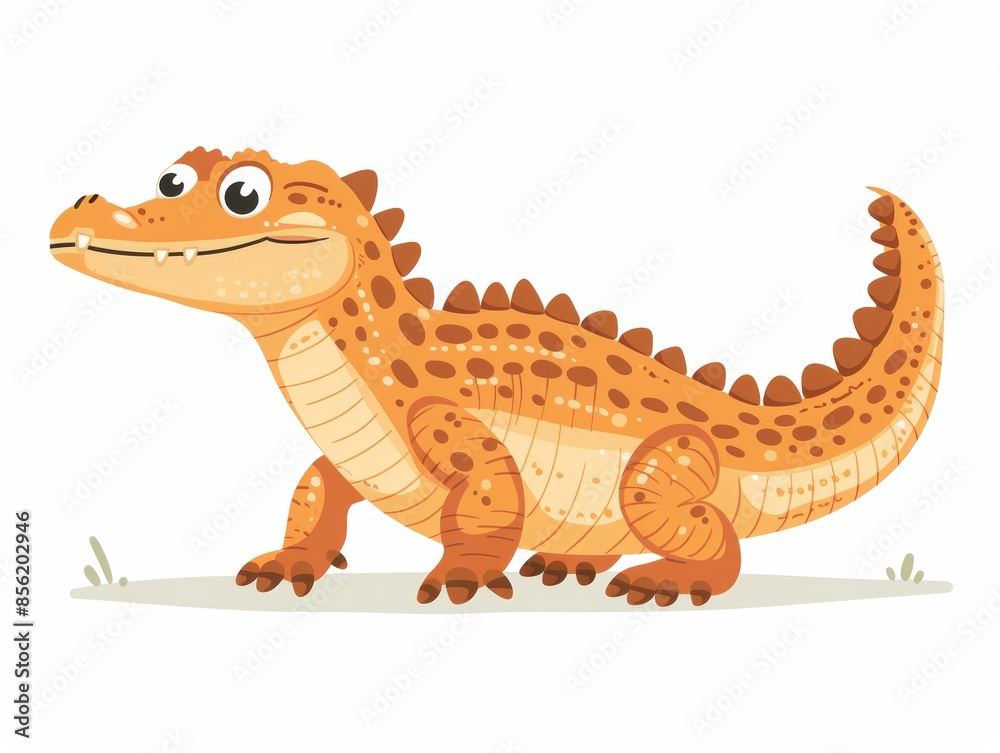 Adorable Crocodile on White Background for Kids Generative AI Adorable Crocodile on White Background for Kids Generative AI