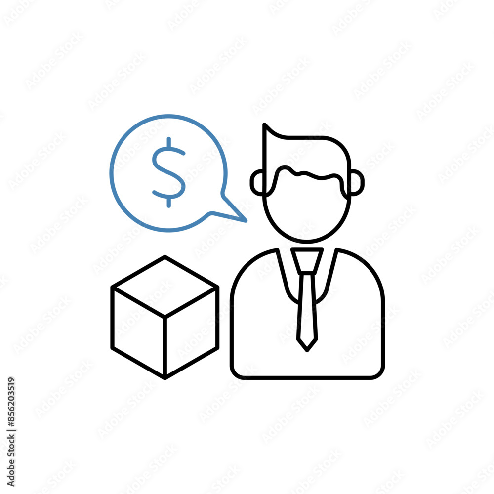 seller concept line icon. Simple element illustration. seller concept outline symbol design. seller concept line icon. Simple element illustration. seller concept outline symbol design.