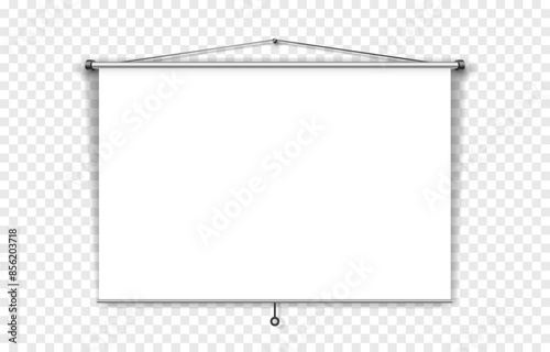 Scene presentations board, table white display on the transparent background. Vector