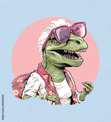 Vector cute trex dinosaur wearing a graduation hat and a lot of book illustrations with AI