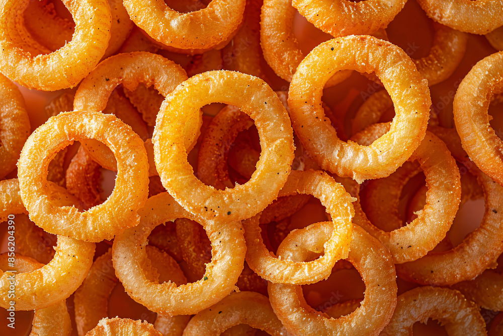 top view of fried onion rings with copy space for text top view of fried onion rings with copy space for text