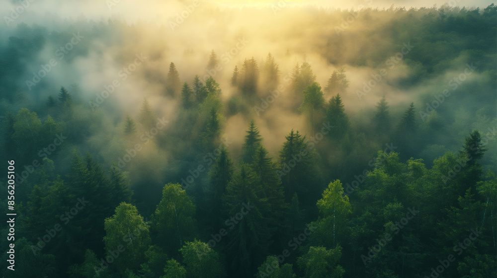 Naklejka premium adventure nature background of green forest, tropical forest in green filter, concept of ecology and destination progress, freedom journey lifestyle use for spa and environmental conservation