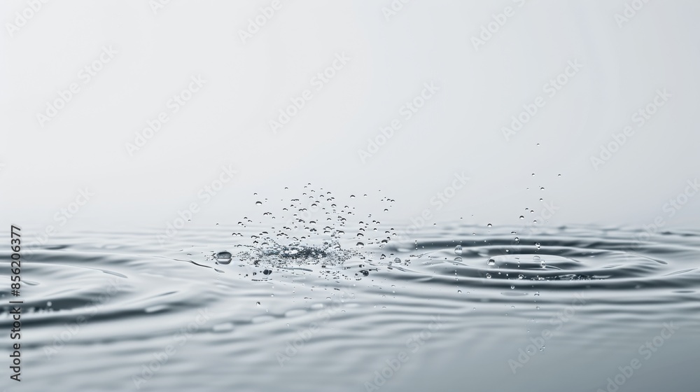 Template showcasing a rainy day with puddles and ripples, isolated on a light grey background Template showcasing a rainy day with puddles and ripples, isolated on a light grey background