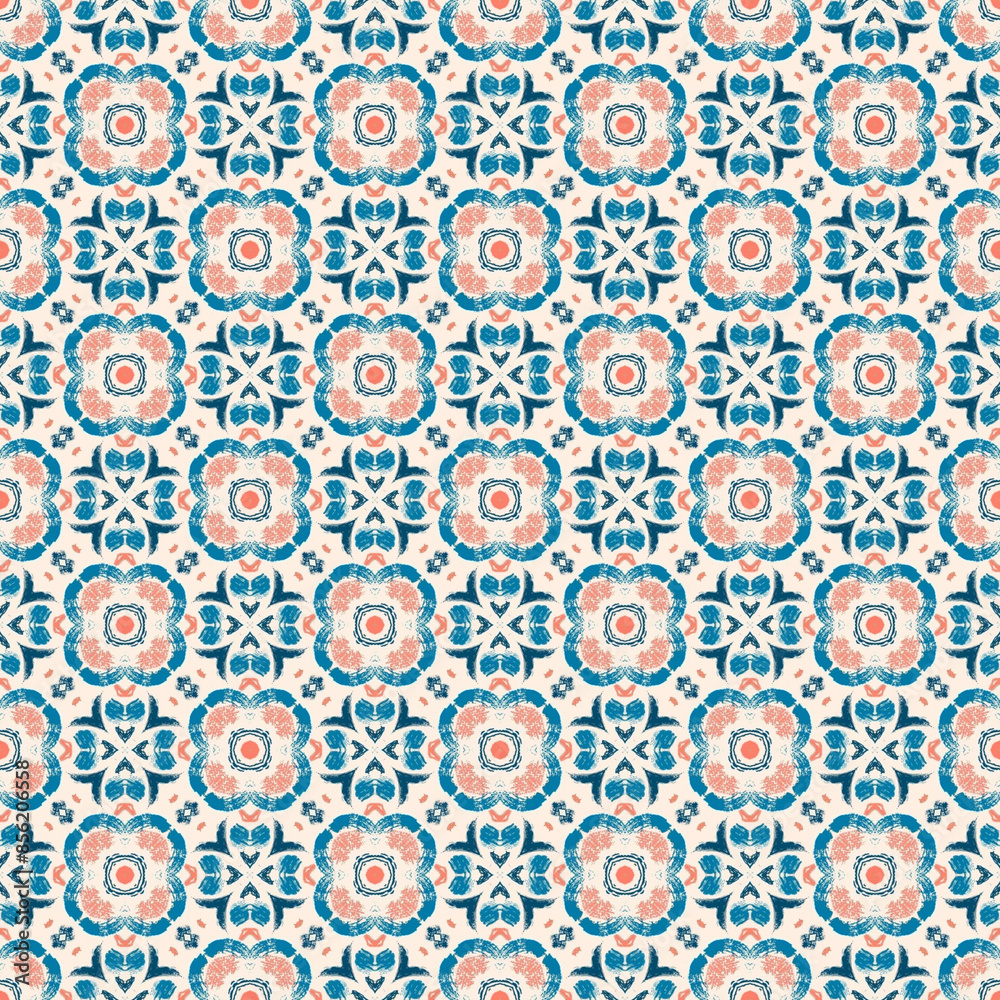 pink, coral, blue, fabric abstract seamless pattern. design for background, wallpaper, carpet, clothing, batik, textile, embroidery, sarong, interior, floor, curtain, printing pink, coral, blue, fabric abstract seamless pattern. design for background, wallpaper, carpet, clothing, batik, textile, embroidery, sarong, interior, floor, curtain, printing