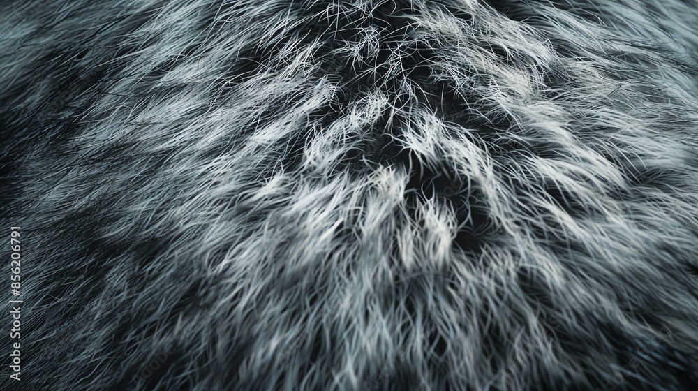 Close up texture of soft, fluffy, black and white fur. Close up texture of soft, fluffy, black and white fur.