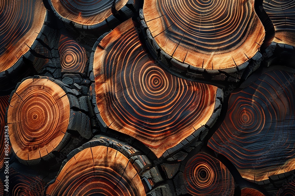 Close-up view of tree rings, showcasing the natural beauty and intricate patterns of wood. Close-up view of tree rings, showcasing the natural beauty and intricate patterns of wood.