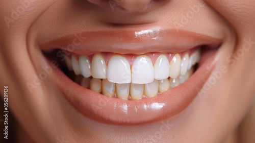 close up of a woman smiling. Professional Teeth Whitening. 