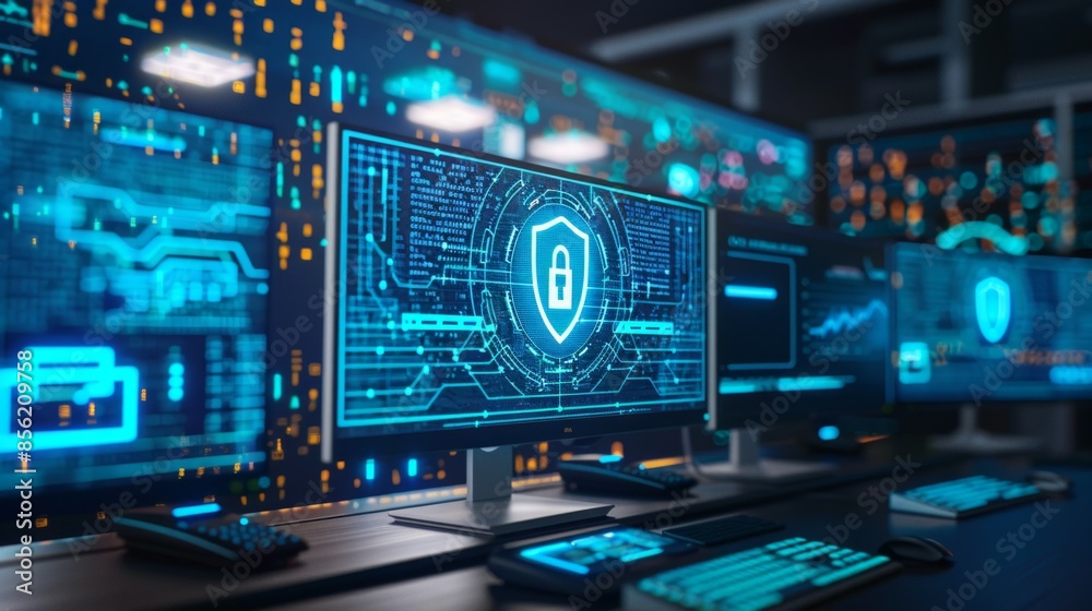Digital cybersecurity concept Digital cybersecurity concept