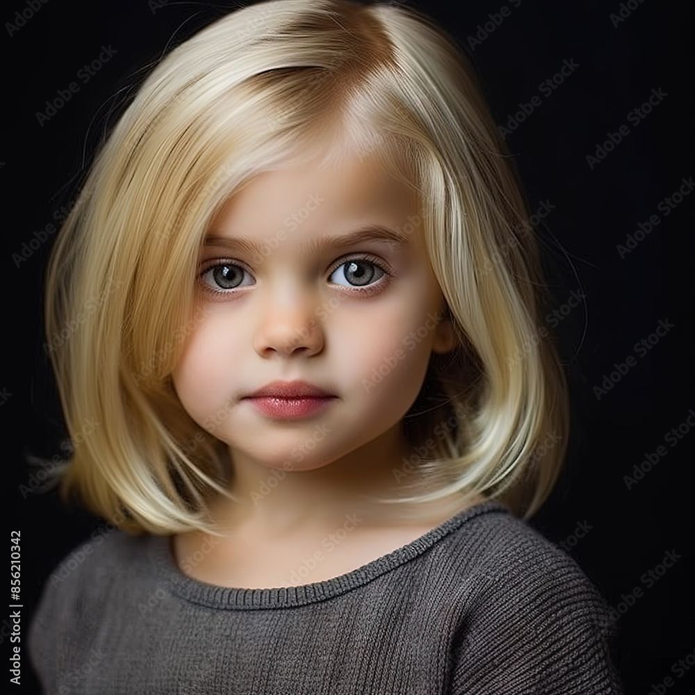 Cute young girl portrait. Beautiful preschooler child with haircut. Cute young girl portrait. Beautiful preschooler child with haircut.