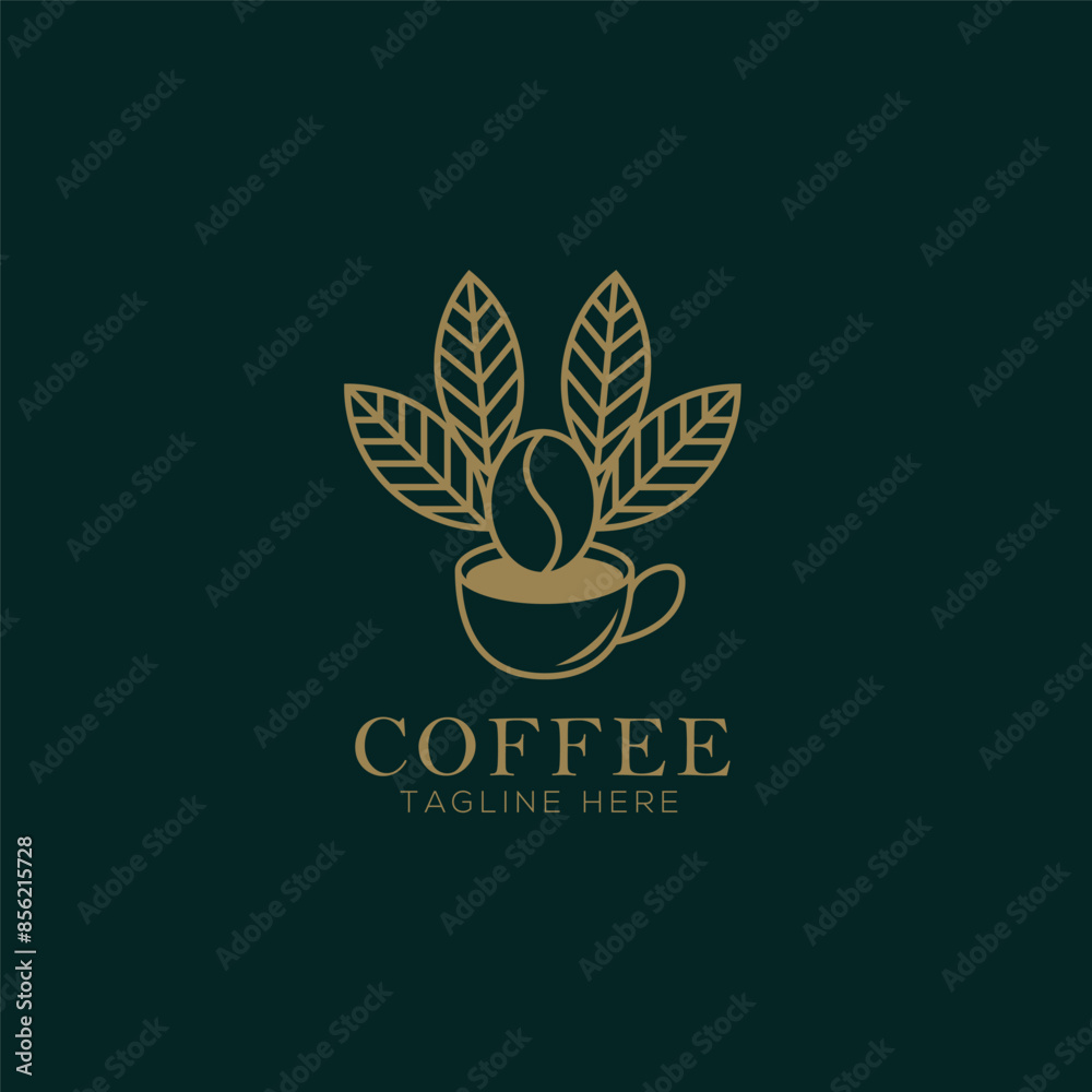 Coffee logo, tangline here, coffee shop Coffee logo, tangline here, coffee shop