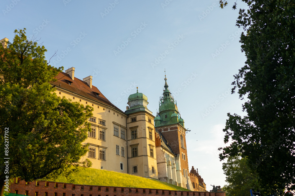 A beautiful view of the Royal Wawel Castle in Cracow, Poland A beautiful view of the Royal Wawel Castle in Cracow, Poland