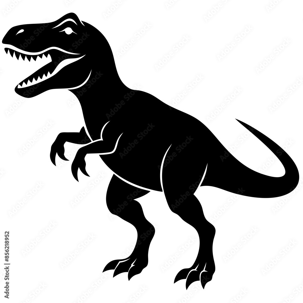 Tyrannosaurus dinosaur silhouette vector illustration
Tyrannosaurus dinosaur silhouette vector illustration