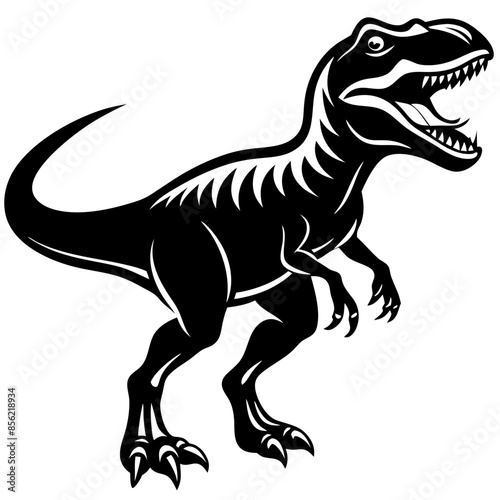 Tyrannosaurus dinosaur silhouette vector illustration
