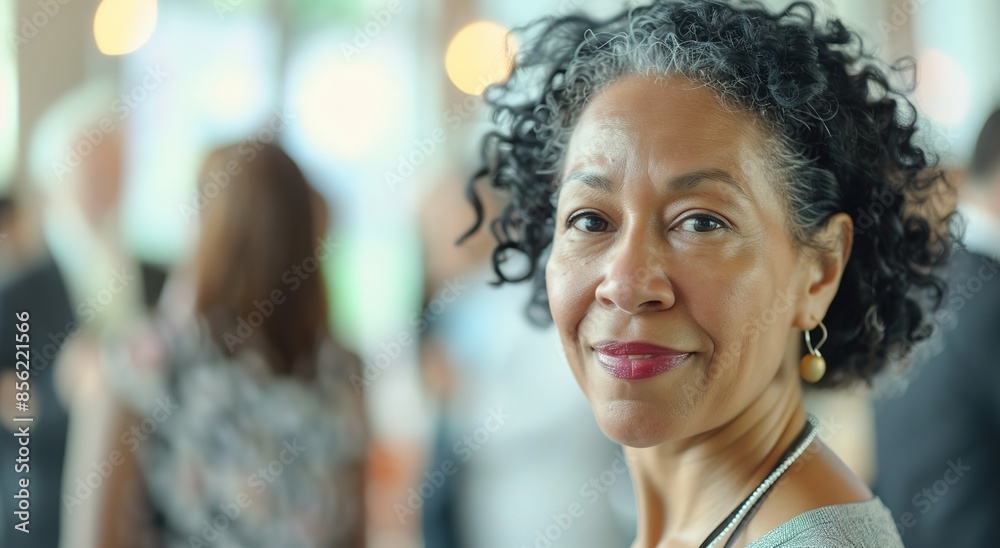 Confident senior woman with curly hair smiling Confident senior woman with curly hair smiling